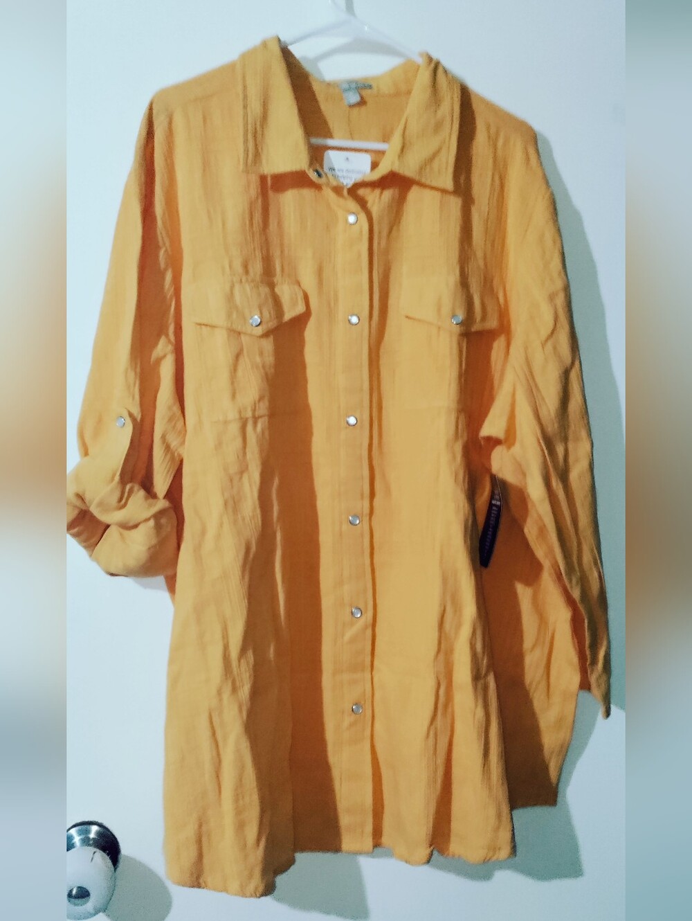 New Woman Within 2x 26/28 Orange Button Up Shirt